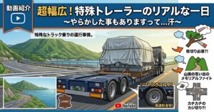 【動画紹介】幅広トレーラーの横乗りに密着！ 運送業への思いと裏話を聞いてみた